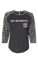 Women's Raglan Sleeve Baseball Tee - You are precious.