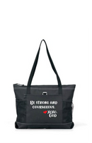 Zippered Tote Bag - Be Strong and Courageous.