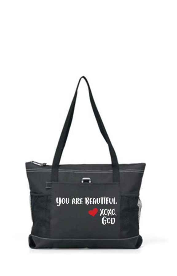Zippered Tote Bag - You Are Beautiful.