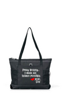 Zippered Tote Bag - Pray Boldly.  I Make All Things Possible.