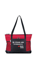 Zippered Tote Bag - Be Strong and Courageous.